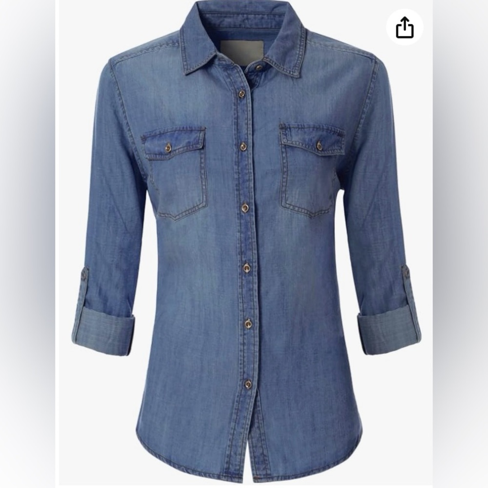 Denim Button-Up Shirt